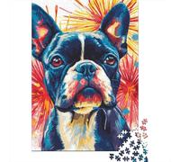 French Bulldog Wooden 1000 Pieces Jigsaw Puzzle for Adults Creative Rectangular Puzzle Brain Exercise Challenge Game 1000pcs (75x50cm)