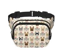 French Bulldog Zipper Fanny Pack, Crossbody Bags with Adjustable Strap for Jogging, Cycling