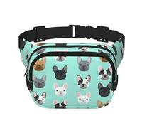 French Bulldog1 Print Waist Pack Fanny Pack Belt Bag for Men Women,Waterproof Adjustable Strap 3 Pockets for Outdoor Travel