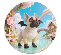 French Bulldog1000 Pieces Round Jigsaw Puzzles Pet DogCreative Jigsaw Puzzles Adults & Kids Difficult Near Impossible1000pcs (67.5x67.5cm)