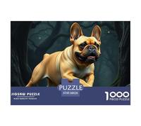 French Bulldog1000 Puzzles for Adults Jigsaw Puzzles Beautiful Decoration Puzzle Colourful, Challenging Pet Dog Brainteasing Adults Jigsaw Puzzle 38x26cm/1000pcs Educational Games