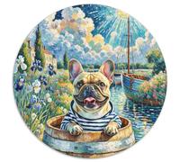 French BulldogJigsaw Puzzles 1000 Pieces for Adults Kids Round SailorCreative Challenging Toys Gift1000pcs (67.5x67.5cm)