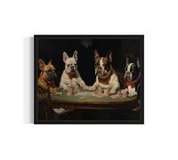 French Bulldogs Dog Playing Cards Unframed Poster Art Print, Poker Man cave Vintage Dog Lovers Wall Art Decor Pet Lover Gifts 44 (French Bulldogs, 10"L x 8"W, Unframed)