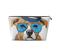French Bulldogs Print Travel Makeup Bag Cosmetic Toiletry Bag Wash Bag Multifunctional Storage with Zipper for Women Girls Gold