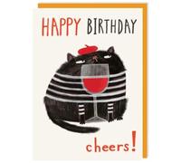 French Cat Birthday Card by Neon Magpie