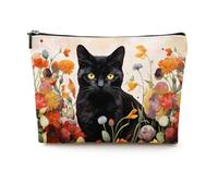 French Cat Dog Cowdachshund Corgi Unicorn Flamingo Sloth Penguin Panda Gifts Makeup Bag for Women, Multicolor 11236, 9.6 x 7.4 inches