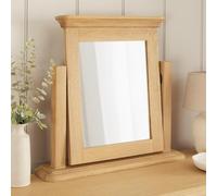 French Chateau Oak Vanity Dressing Table Mirror | Solid Adjustable Hinged Mirror | Thumbnail Moulded Base | Timeless French Design | Natural Whitewash Finish