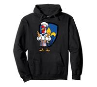 French Chef Rooster Beret Baguette Fleur-de-lis Paris France Pullover Hoodie