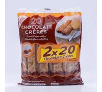 French Chocolate & Hazelnut Filled Crêpes, Pack of 2 Bags 40x32g | Premium Authentic, Individually Wrapped, Vegetarian, Individually Packed Family Pack
