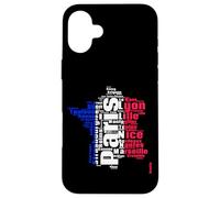 French Cities France Love Flag Map Case for iPhone 16 Plus