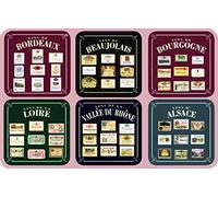 French Classics Vins De France Coasters, Set of 6