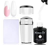 French Clear Silicone Jelly Nail Art Stamper with 8ml French White Gel Nail Polish Kit For Manicure Plate Stamp Polish Stencil Template Seal Stamper Scraper,HJ-NAT074-Gel-Set