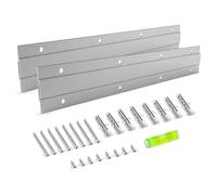 French Cleat Picture Hanger - 12 inch 2 Pairs - Aluminum Z Hanger Interlocking Wall Mounting Bracket Hardware Kit Z Clips for Hanging Wall Painting, Mirrors, Panels, Artwork, Cabinet, Whiteboard