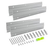 French Cleat Picture Hanger - 12 inch 4 Pairs - Aluminum Z Hanger Interlocking Wall Mounting Bracket Hardware Kit Z Clips for Hanging Wall Painting, Mirrors, Panels, Artwork, Cabinet, Whiteboard