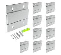 French Cleat Picture Hanger - 2 inch 10 Pairs - Aluminum Z Hanger Interlocking Wall Mounting Bracket Hardware Kit Z Clips for Hanging Wall Painting, Mirrors, Panels, Artwork, Cabinet, Whiteboard