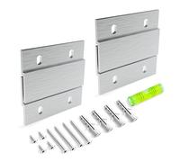 French Cleat Picture Hanger - 2 inch 2 Pairs - Aluminum Z Hanger Interlocking Wall Mounting Bracket Hardware Kit Z Clips for Hanging Wall Painting, Mirrors, Panels, Artwork, Cabinet, Whiteboard