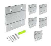 French Cleat Picture Hanger - 2 inch 6 Pairs - Aluminum Z Hanger Interlocking Wall Mounting Bracket Hardware Kit Z Clips for Hanging Wall Painting, Mirrors, Panels, Artwork, Cabinet, Whiteboard