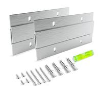 French Cleat Picture Hanger - 4 inch 2 Pairs - Aluminum Z Hanger Interlocking Wall Mounting Bracket Hardware Kit Z Clips for Hanging Wall Painting, Mirrors, Panels, Artwork, Cabinet, Whiteboard