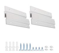 French Cleat Picture Hanger 4 Inches - 2 Pairs - Aluminum Z Hanger Supports 50lbs - Interlocking Wall Mounting Bracket Hardware Kit for Hanging Mirrors, Picture, Shelf, Whiteboard, Art, Frames