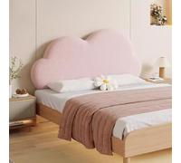 French Cloud Shape Headboard Cover Skin Friendly and Thick Anti Collision Removable and Washable Soft Pad for Large Backrest Pink 120x65cm No Headboard Included