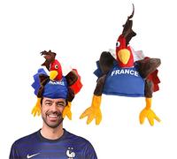 French Cockerel Hat - Pack Of 1 - France Fancy Dress - Football, Rugby - Perfect for Sporting Events, Bastille Day Street Parties, Festivals and Celebrations