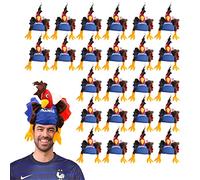 French Cockerel Hat - Pack of 24 - France Fancy Dress - Football, Rugby - Perfect for Sporting Events, Bastille Day Street Parties, Festivals and Celebrations