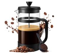 French Coffee Press, Black - 1000 ml/ 1 Liter (34 oz) Espresso and Tea Maker with Triple Filters, Stainless Steel Plunger and Heat Resistant Glass - by Utopia Kitchen