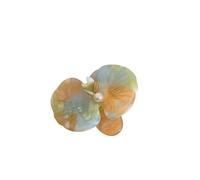 French Color Acrylic Textured Phalaenopsis Broken Hair Edge Clip (7#blue-green orange)