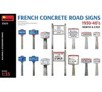 French Concrete Road Signs 1930-40'S. North & East 1:35 Plastic Model Kit