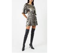 French Connection Alara Metallic Cut Out Mini Dr Brown size 16 | Mini Dresses Outlet | Women | Brown 16