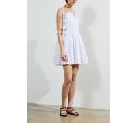 French Connection Amra Cotton Gathered Midi Dres Linen White size 18 | Mini Dresses Outlet | Women | White 18