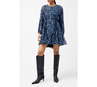 French Connection Anna Emina Chiffon Dress Navy Multi size S | Mini Dresses Outlet | Women | Blue S