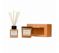 French Connection Candle & Reed Diffuser Gift Set - Square Range, 220g Shea/100ml, Apricot & Peach