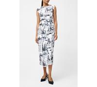 French Connection Atlantis Dori Crepe Dress Black/white size 16 | Midi Dresses Outlet | Women | Black 16