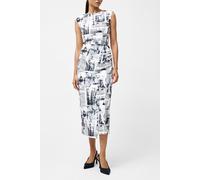 French Connection Atlantis Dori Crepe Dress Black/white size 6 | Midi Dresses Outlet | Women | Black 6