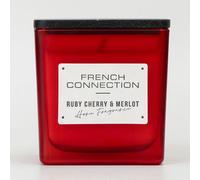 French Connection Square Range Cherry & Merlot Candle 200G, Red