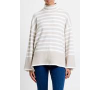French Connection Babysoft High Nk Sd Split Jmpr Oatmeal Mel/wint Wht size XS | Sweaters Outlet | Women XS