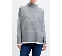 French Connection Babysoft Stripe Lena High Nk Winter Wht/midnight size XL | Sweaters Outlet | Women XL