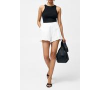 French Connection Barnet Cotton Shorts Linen White size 6 | Shorts Outlet | Women | White