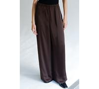 French Connection Bernadetta Satin Wide Leg Pant Bitter Chocolate Bitter Choco size L | Formal Pants Outlet | Women | Brown L