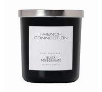 French Connection Black Collection Scented Jar Candle | Premium Shea Butter Wax | Long Burning Candles Gifts Box for Her | (Medium - 270G, Black Pomegranate)