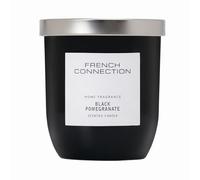 French Connection Black Collection Scented Jar Candle | Premium Shea Butter Wax | Long Burning Candles Gifts Box for Her | (Small - 163G, Black Pomegranate)