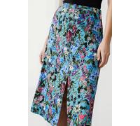 French Connection Blossom Drapey Btn Midi Skirt Still Water size 6 | Midi Skirts Outlet | Women 6