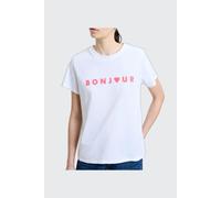 French Connection Bonjour Tee White/raspberry Pink size L | Shirts Outlet | Women | White L