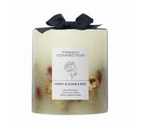 French Connection Scented Candle Botanical Pillar Candle | Aromatherapy Candles Gifts for Women & Men- (660g/50hr) Burn Time | Long-Lasting Large Candle Housewarming Gift (Cherry Blossom & Rose)