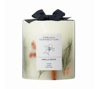 French Connection Botanical Infused Scented Candle | Real Dried Botanicals | Vegetable Wax Blend | 5% Fragrance Oil | Elegant Pillar Candle | Long-Lasting Home Fragrance Gift, (Medium, Vanilla Orchid)