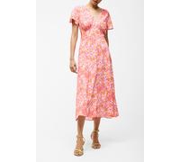 French Connection Cass Button Dress Persimmon Multi size 8 | Midi Dresses Outlet | Women | Orange 8