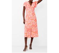 French Connection Cass Delphine Ss V Nk Midi Drs Persimmon size 6 | Midi Dresses Outlet | Women | Orange