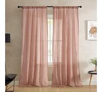 French Connection - Charter Crushed | Window Curtain | Set of 2 Panels| Semi Sheer | Modern Home Décor | Drapes for Living Room, Dining Room, Bedroom, Dorm | Measures 50”x 96”| Rust