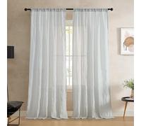 French Connection - Charter Crushed | Window Curtain | Set of 2 Panels| Semi Sheer | Modern Home Décor | Drapes for Living Room, Dining Room, Bedroom, Dorm | Measures 50”x 84”| Light Grey